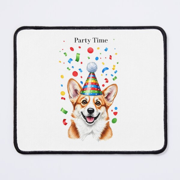 Item preview, Cheerful Corgi in Party Hat with Colorful Confetti    designed and sold by zoughlal.
