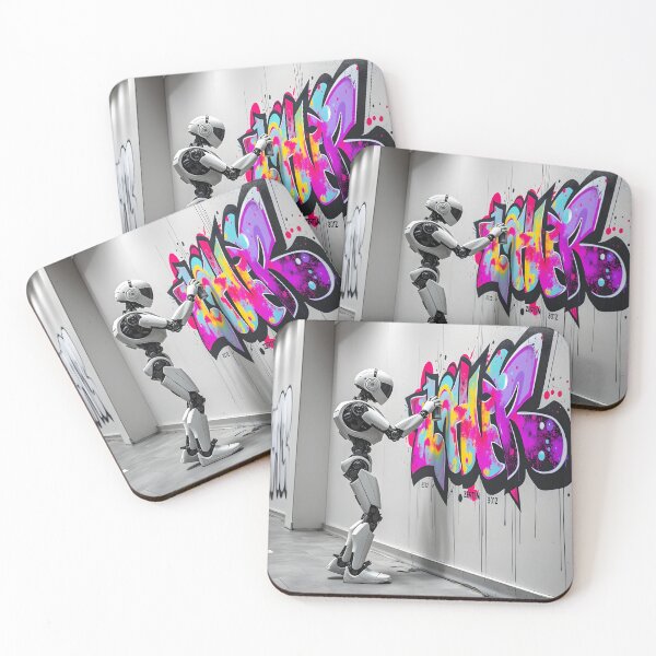 Item preview, Robot Graffiti Artist  designed and sold by crazyartisAI.