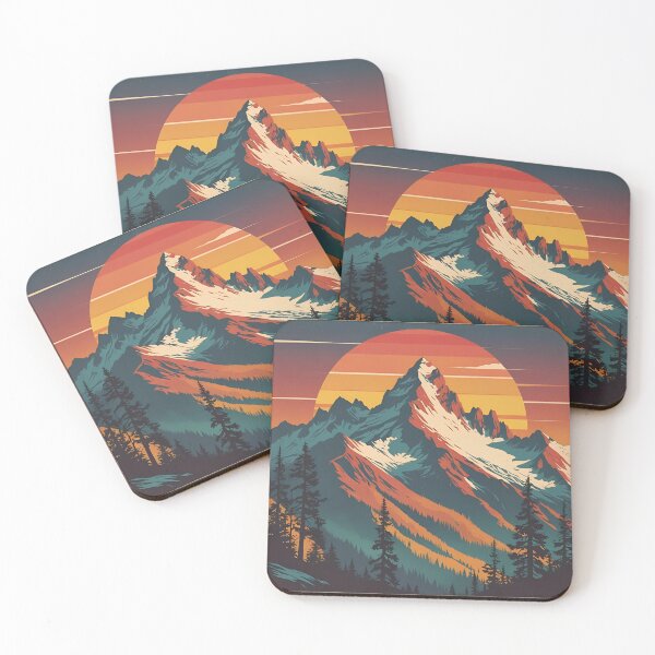Item preview, Retro style mountain scene. designed and sold by RisingWolfStudio.