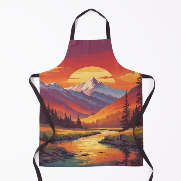 Item preview, Retro Snowcapped mountain scene designed and sold by RisingWolfStudio.