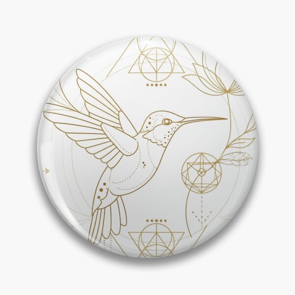 Item preview, Golden Geometric Hummingbird – Messenger of Light Golden Geometric Hummingbird – Messenger of Light designed and sold by 	aluzia.design.