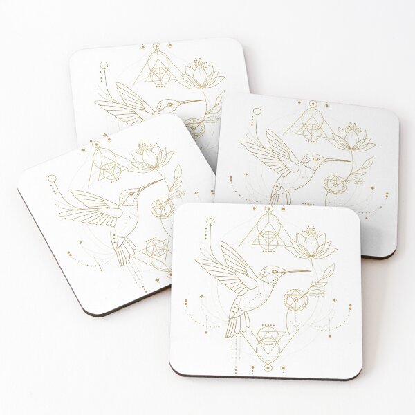 Item preview, Golden Geometric Hummingbird – Messenger of Light Golden Geometric Hummingbird – Messenger of Light designed and sold by 	aluzia.design.