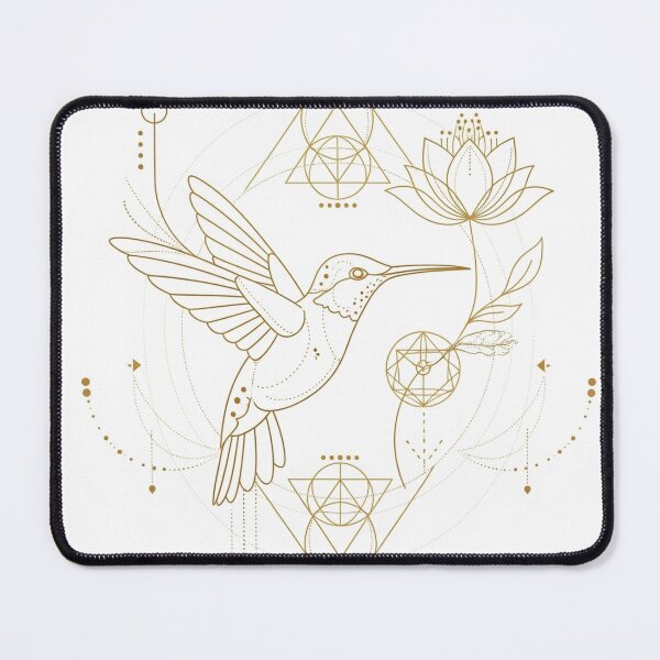 Item preview, Golden Geometric Hummingbird – Messenger of Light Golden Geometric Hummingbird – Messenger of Light designed and sold by aluzia.design.