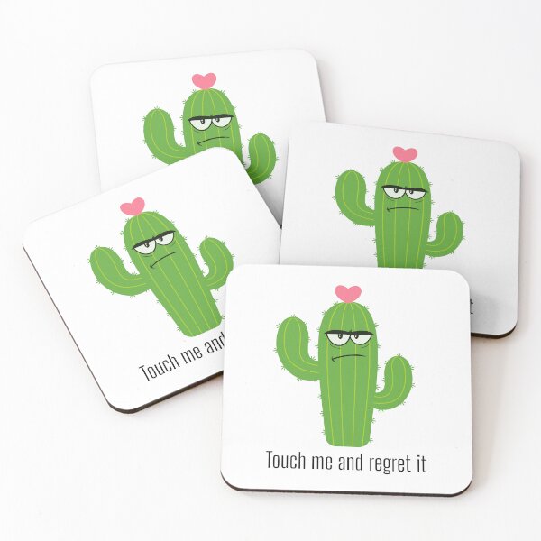 Item preview, Grumpy Cactus "Touch Me and Regret It" – Sarcastic Plant Humor designed and sold by Not Your Mom's Clipart.