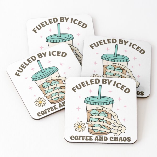 Item preview, Fueled by Iced Coffee and Chaos – Funny Caffeine Lover Quote designed and sold by artcultreone.
