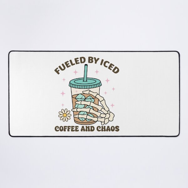 Item preview, Fueled by Iced Coffee and Chaos – Funny Caffeine Lover Quote designed and sold by artcultreone.