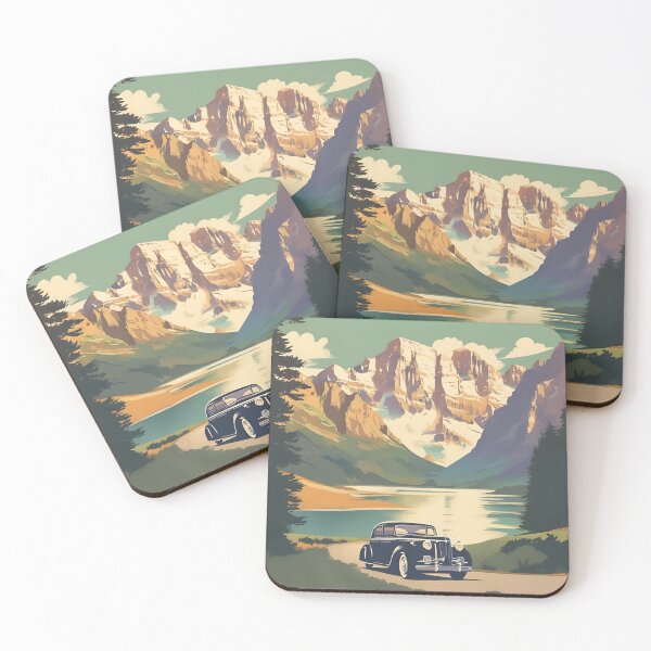 Item preview, retro traveling scene designed and sold by RisingWolfStudio.