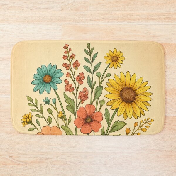 Item preview, Vintage Garden Bloom – Hand-Drawn Floral Delight designed and sold by SoftStyleStudio ⭐⭐⭐.