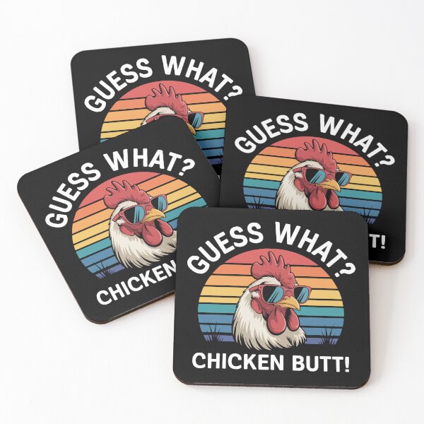 Item preview, "Guess What? Chicken Butt!" - Funny Retro Chicken Design designed and sold by DMNindustries.