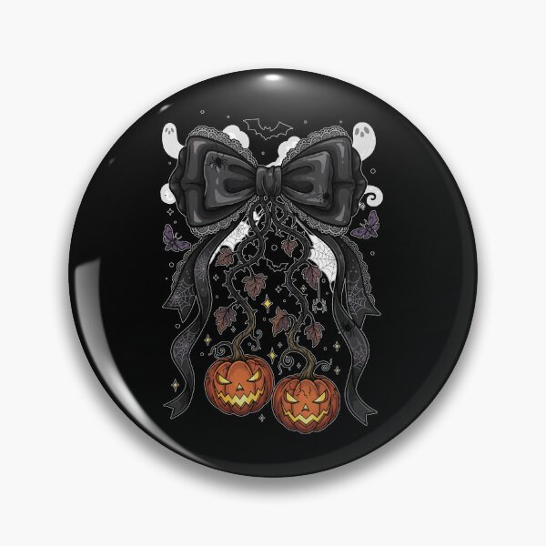 Item preview, Spooky Gothic Coquette Bow Faux Leather & Lace with Jack-O-Lanterns #3 designed and sold by Arts My Passion.