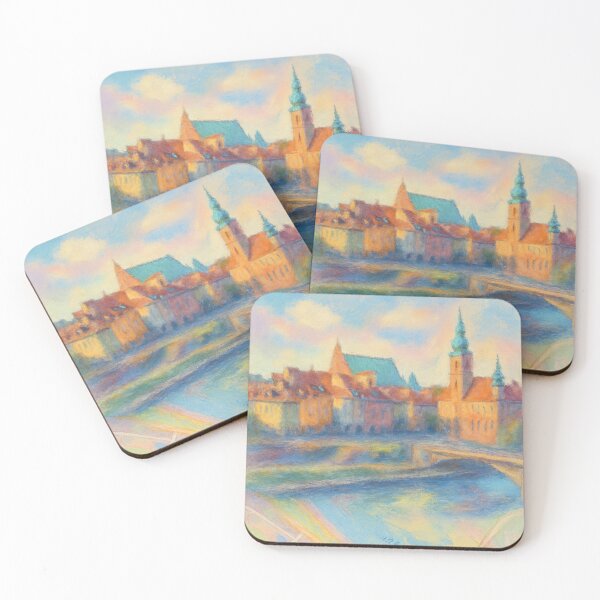 Item preview, Warsaw Old Town & Vistula – Pastel Map Impression part2 designed and sold by MapHappens.