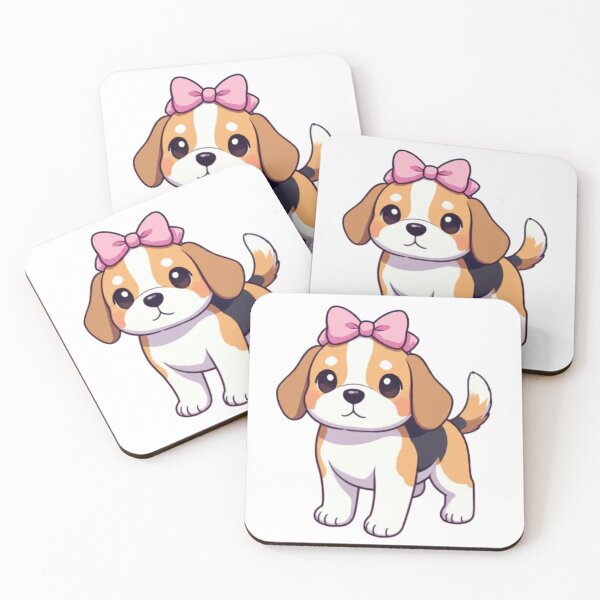 Artikelvorschau, Entzückender Beagle mit rosa Schleife entworfen und verkauft von JonysCreativeDesigns.