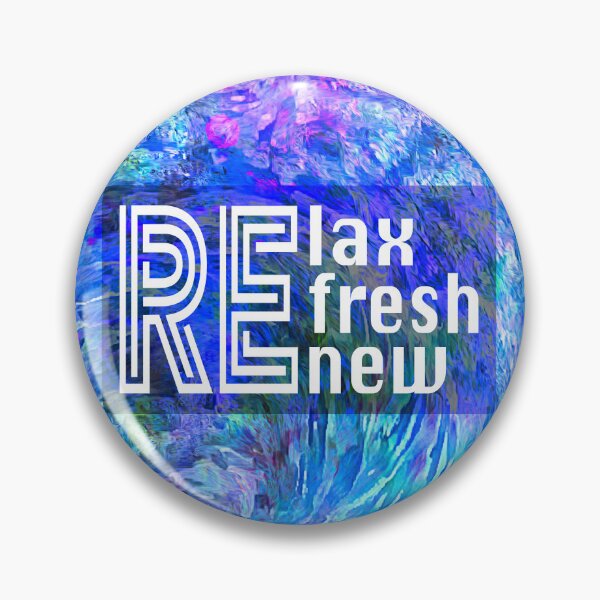 Item preview, Relax Refresh Renew Text On Blue Abstract Art  designed and sold by art64.