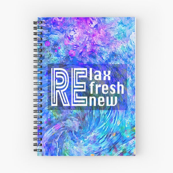 Item preview, Relax Refresh Renew Text On Blue Abstract Art  designed and sold by art64.