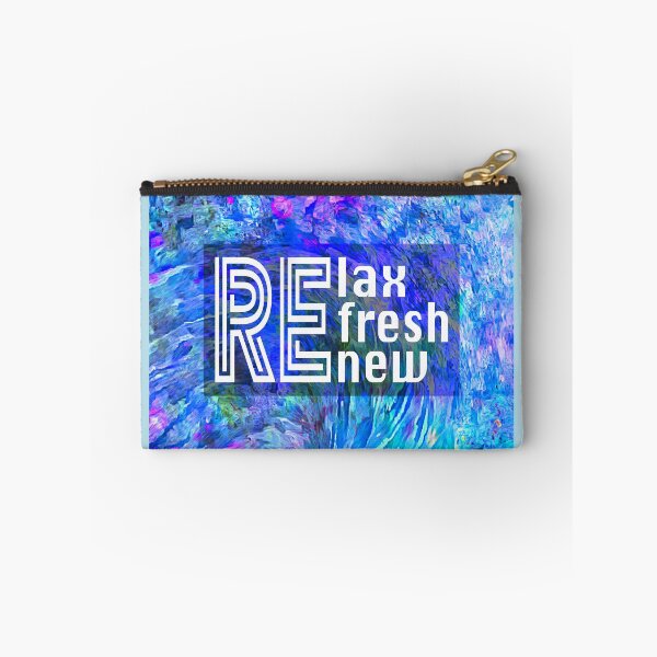 Item preview, Relax Refresh Renew Text On Blue Abstract Art  designed and sold by art64.