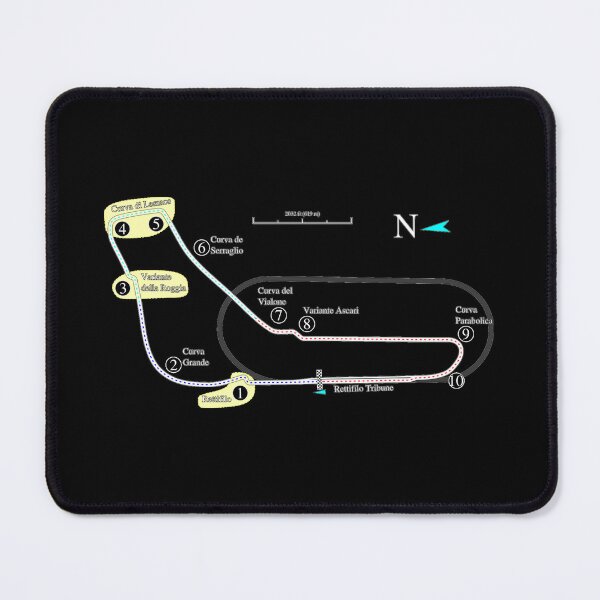 Item preview, Monza F1 track map WHITE Print funny Gifts designed and sold by RyanTee-Awesome.