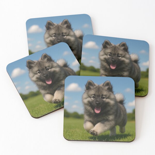 Item preview, Keeshond Puppy Running Through Field designed and sold by The Keeshond Shop .