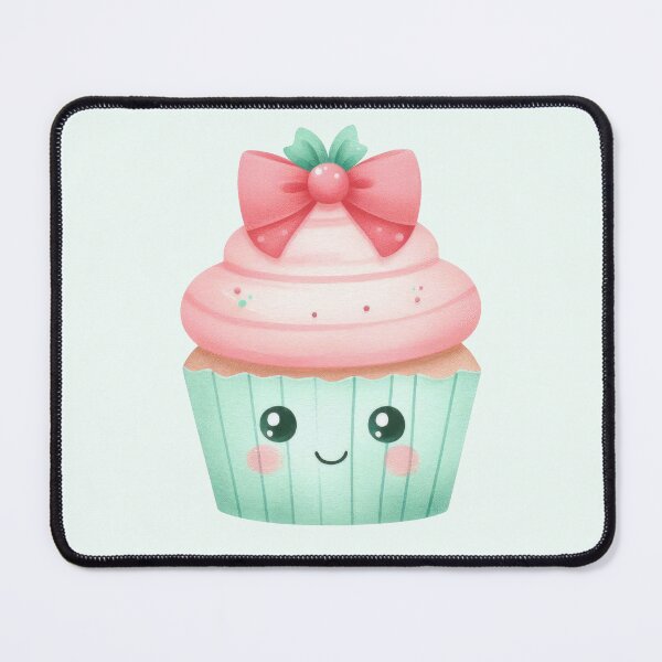 Item preview, Cute pink and mint kawaii cupcake designed and sold by FatBirdie.