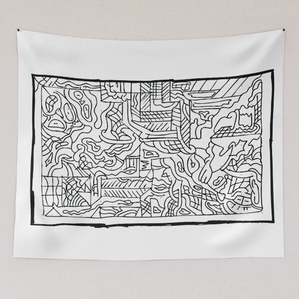 Item preview, Abstract Doodle Map – Intricate Line Art Design designed and sold by BambaKchula.