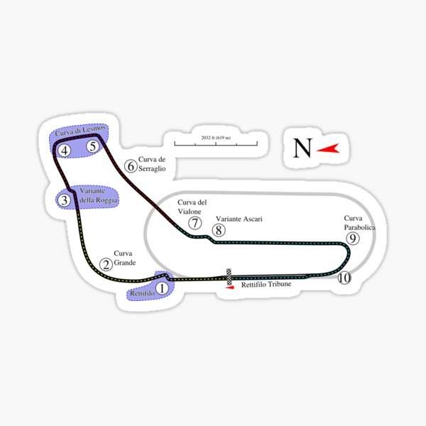 Item preview, Monza F1 track map black Print funny Gifts designed and sold by RyanTee-Awesome.