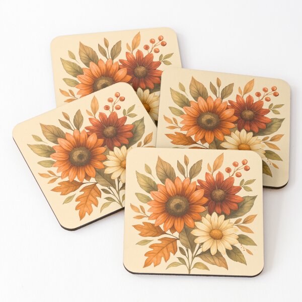 Item preview, Autumn Wildflower Bouquet – Vintage Botanical Illustration designed and sold by SoftStyleStudio ⭐⭐⭐.