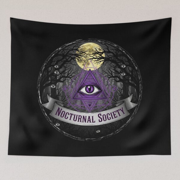 Item preview, Nocturnal Society – All-Seeing Eye, Full Moon & Watchful Forest Gothic - Halloween #2 designed and sold by Arts My Passion.