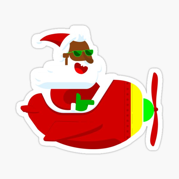 Item preview, christmas aviator airplane pilot african black santa funny designed and sold by Gossip Rag.
