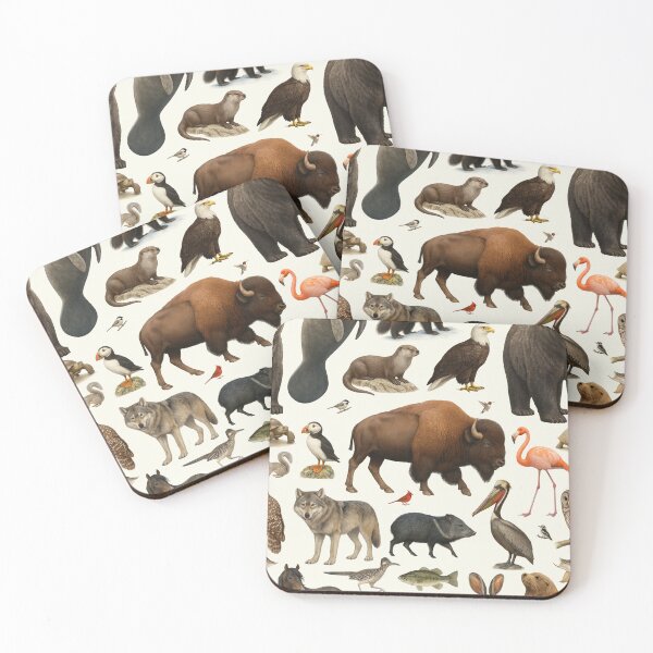 Item preview, Animals of North America Retro Illustration Identification Artwork designed and sold by kakarikihill.