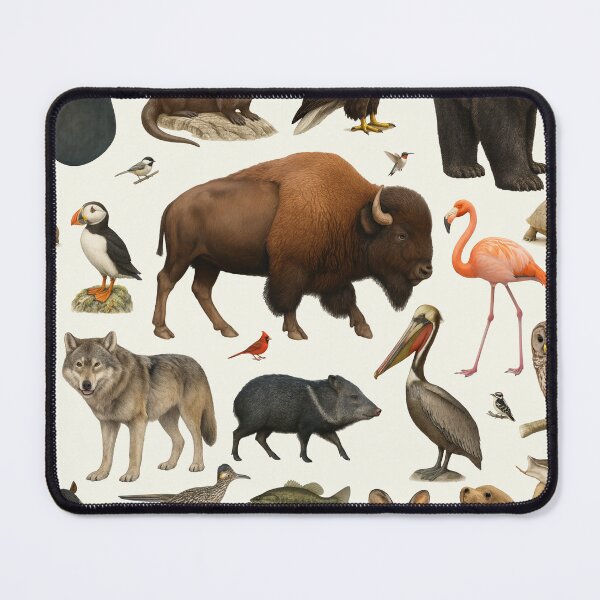 Item preview, Animals of North America Retro Illustration Identification Artwork designed and sold by kakarikihill.