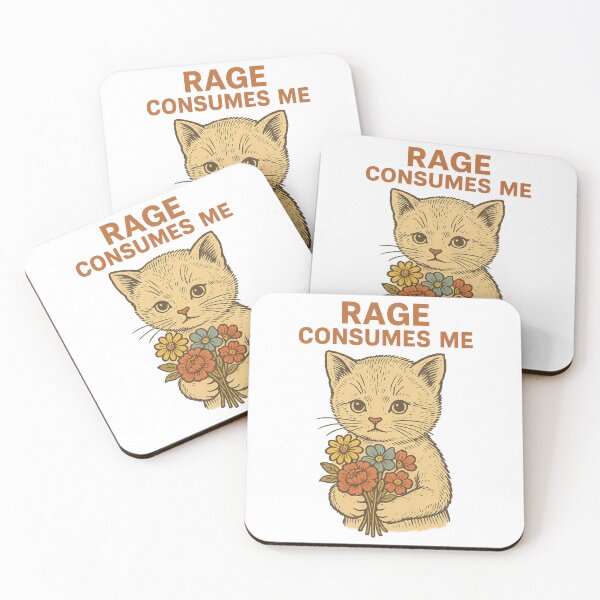 Item preview, Funny Sarcastic "Rage Consumes Me" Vintage Cat designed and sold by Adrian Kane.