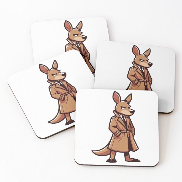 Item preview, Cartoon Kangaroo Wearing Trench Coat – Suspicious Disguised Animal Art designed and sold by Confuzz1ed.