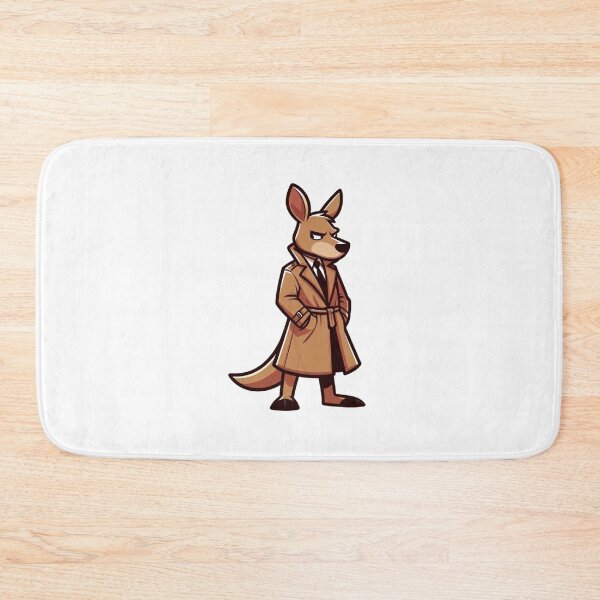 Item preview, Cartoon Kangaroo Wearing Trench Coat – Suspicious Disguised Animal Art designed and sold by Confuzz1ed.