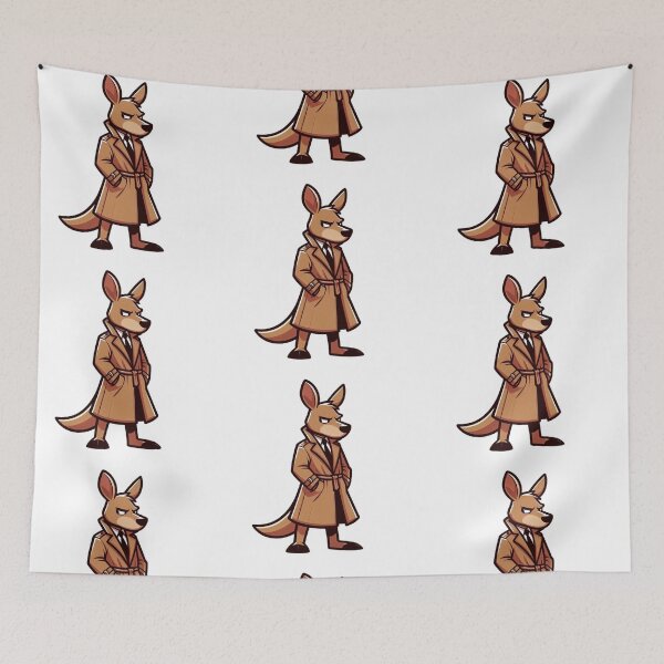 Item preview, Cartoon Kangaroo Wearing Trench Coat – Suspicious Disguised Animal Art designed and sold by Confuzz1ed.