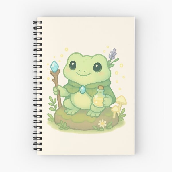 Item preview, Forest Potion Frog – Kawaii Frog Wizard with Staff and Elixir designed and sold by LuKreate.
