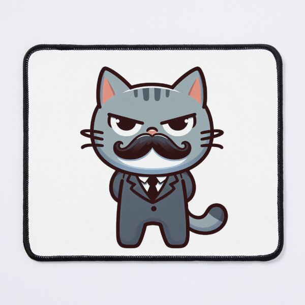 Item preview, Cartoon Cat Wearing Fake Mustache – Silly Disguised Feline Design designed and sold by Confuzz1ed.