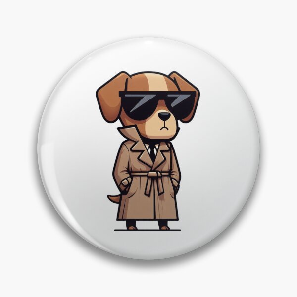 Item preview, Cartoon Dog in Trench Coat and Sunglasses – Secret Agent Animal Art designed and sold by Confuzz1ed.