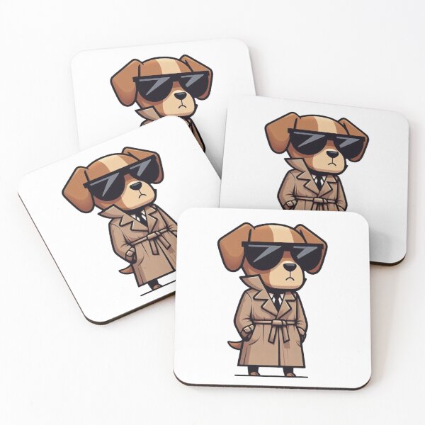 Item preview, Cartoon Dog in Trench Coat and Sunglasses – Secret Agent Animal Art designed and sold by Confuzz1ed.