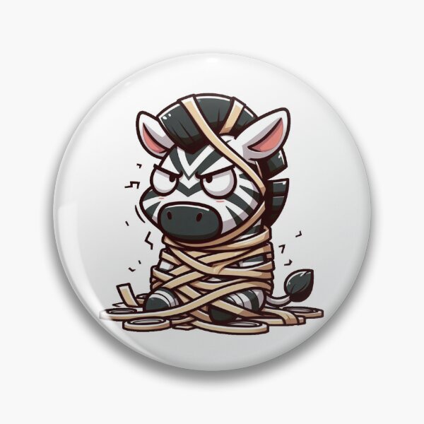 Item preview, Stressed Cartoon Zebra Entangled in Tape – Funny Messy Animal Art designed and sold by Confuzz1ed.