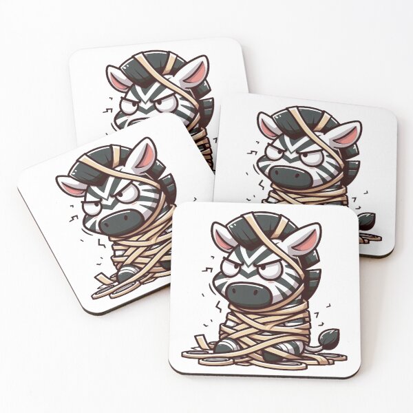 Item preview, Stressed Cartoon Zebra Entangled in Tape – Funny Messy Animal Art designed and sold by Confuzz1ed.
