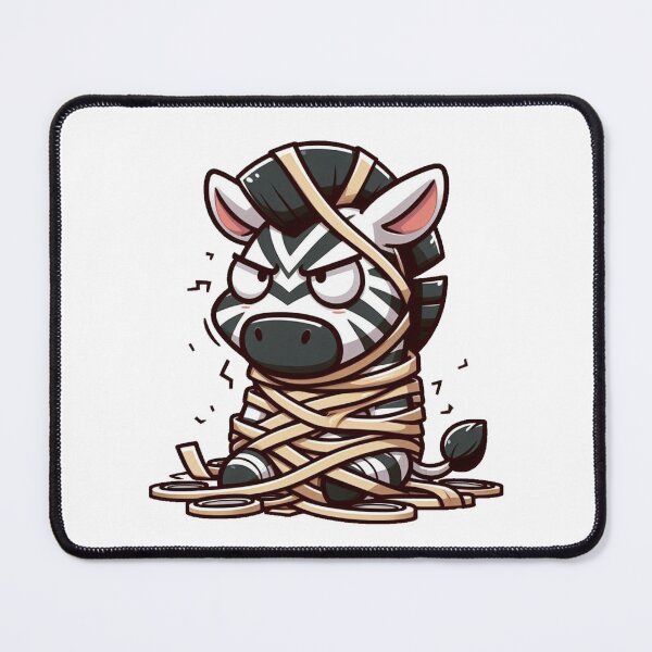 Item preview, Stressed Cartoon Zebra Entangled in Tape – Funny Messy Animal Art designed and sold by Confuzz1ed.