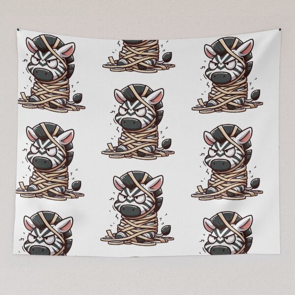 Item preview, Stressed Cartoon Zebra Entangled in Tape – Funny Messy Animal Art designed and sold by Confuzz1ed.