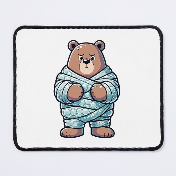 Item preview, Confused Cartoon Bear Caught in Bubble Wrap – Stuck and Silly Animal Art designed and sold by Confuzz1ed.