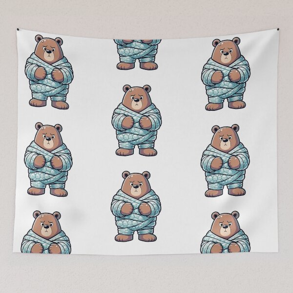 Item preview, Confused Cartoon Bear Caught in Bubble Wrap – Stuck and Silly Animal Art designed and sold by Confuzz1ed.