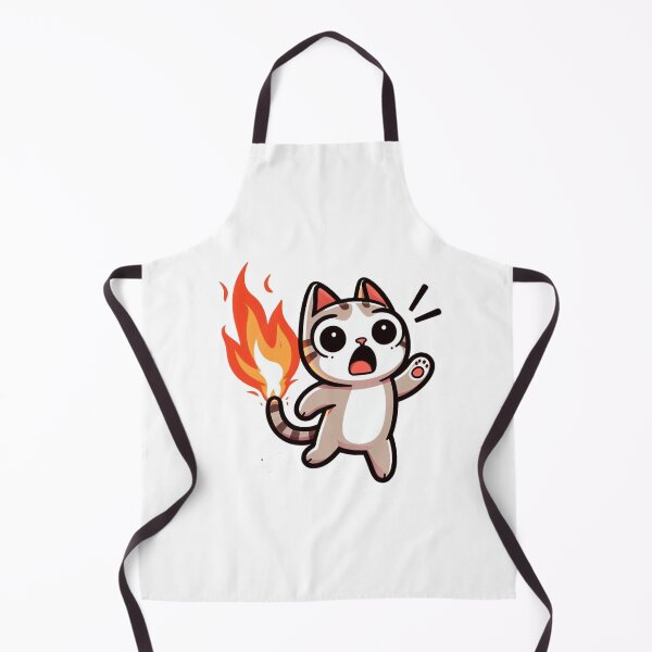 Item preview, Panicked Cartoon Cat with Tail on Fire – Chaotic Funny Animal Art designed and sold by Confuzz1ed.