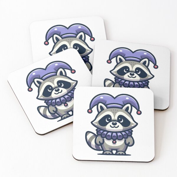 Item preview, Playful Cartoon Raccoon Jester with Bells and Ruffles – Funny Animal Royalty designed and sold by Confuzz1ed.