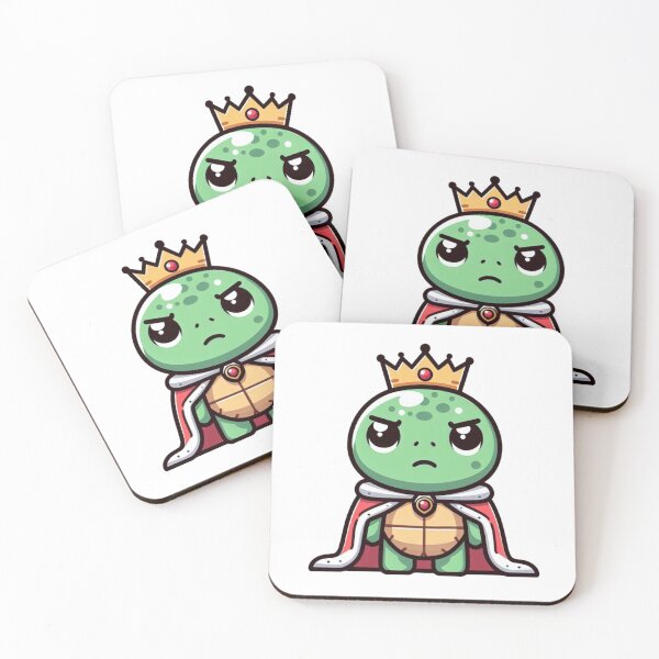 Item preview, Serious Cartoon Turtle Prince with Jewel Crown and Fancy Cloak – Regal Animal Art designed and sold by Confuzz1ed.