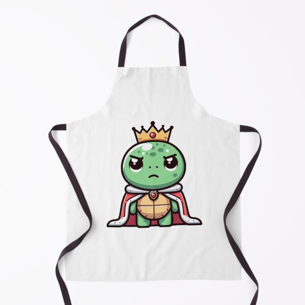 Aperçu de l'œuvre Tortue prince de dessin animé sérieux avec couronne de bijoux et cape fantaisie – Regal Animal Art créée et vendue par Confuzz1ed.
