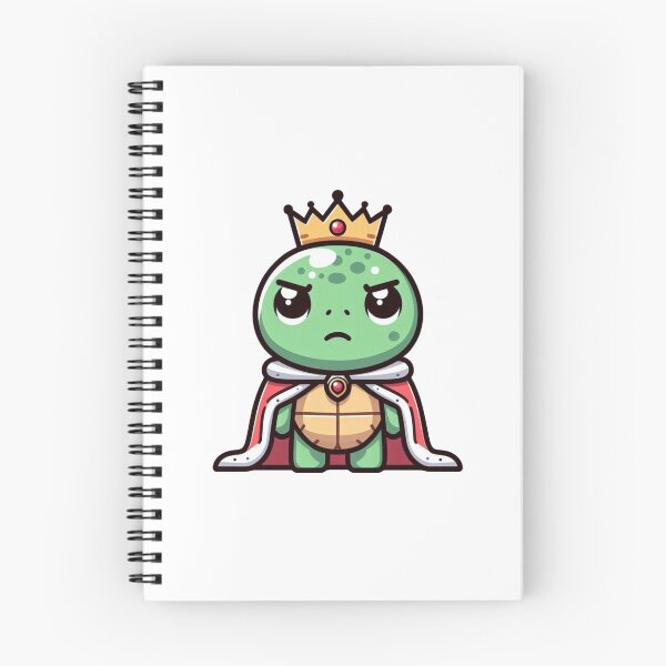 Item preview, Serious Cartoon Turtle Prince with Jewel Crown and Fancy Cloak – Regal Animal Art designed and sold by Confuzz1ed.