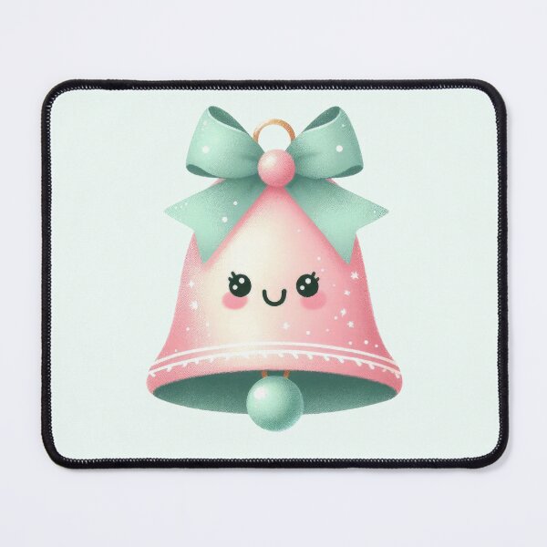 Item preview, Cute pink and mint kawaii Christmas bell designed and sold by FatBirdie.
