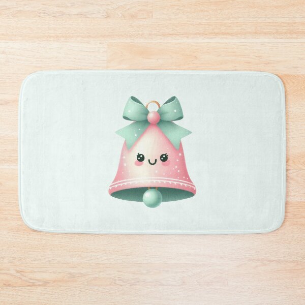 Item preview, Cute pink and mint kawaii Christmas bell designed and sold by FatBirdie.